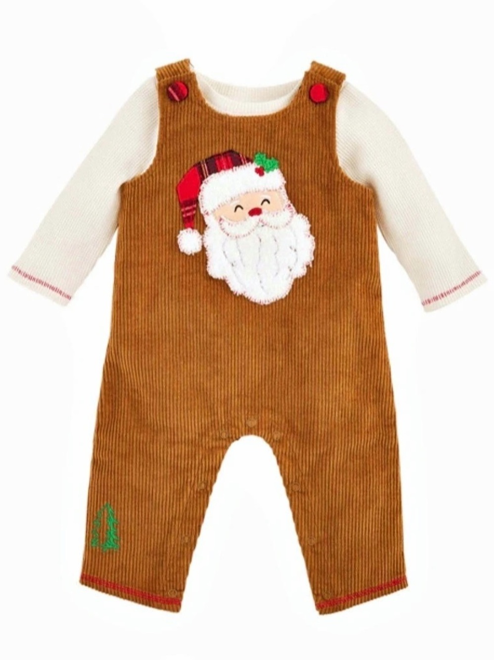 MUD PIE Santa Baby Corduroy Overalls 6-9M Like New